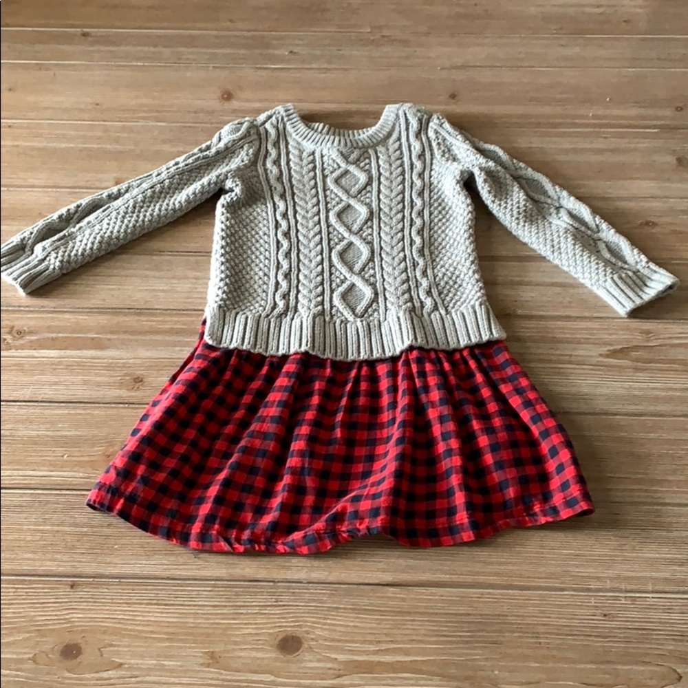 EUC Gapkids buffalo check Dress
